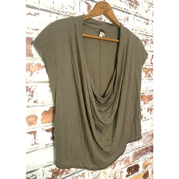 Free People We The Free Flowing Cowl Draped Neck Cotton & Modal Fantasy Blouse - Picture 5 of 9